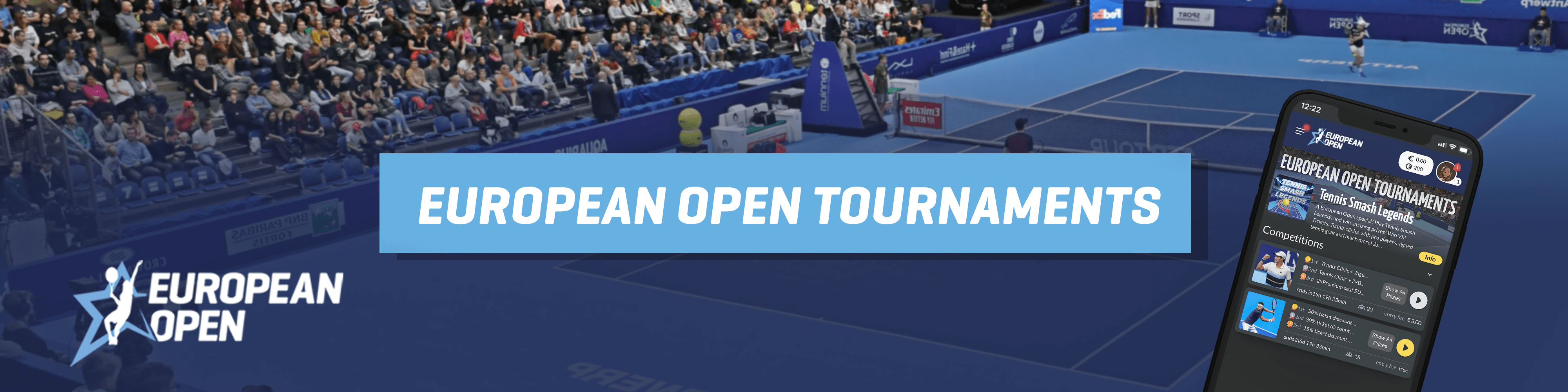 Win tennis prizes in the European Open Tournaments on EazeGames!